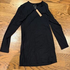 SKIMS Midnight Black Long Sleeve Mini Dress
